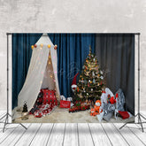 Lofaris Fuchs Puppe Bäume Zelt Licht Funkeln Weihnachten Hintergrund